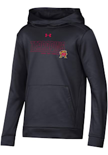 Under Armour Maryland Terrapins Youth Black Team Wordmark Long Sleeve Hoodie