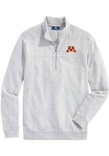 Vineyard Vines Minnesota Golden Gophers Mens Grey Shep Shirt Long Sleeve Qtr Zip Pullover