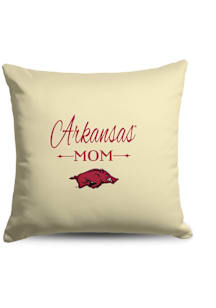 Arkansas Razorbacks Mom 18x18 Throw Pillow - White