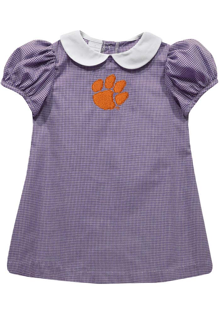 Vive La Fete LSU Tigers Smocked Purple Gingham Jon Jon