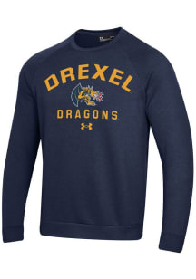 Mens Drexel Dragons Navy Blue Under Armour Arch Rival Crew Sweatshirt