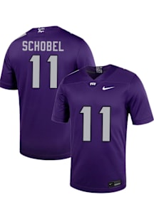 Adam Schobel  Nike TCU Horned Frogs Purple Football NIL Game Football Jersey