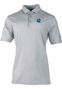 Mens Pitt Panthers Grey Columbia Vault Heat Seal Double Hit Short Sleeve Polo Shirt