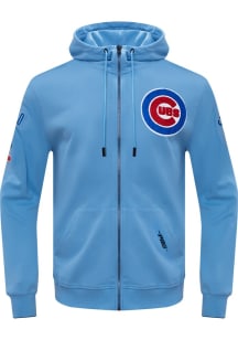 Pro Standard Chicago Cubs Mens Light Blue Classic Chenille Long Sleeve Zip Fashion