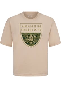 Levelwear Anaheim Ducks Tan Signature Knit Buckler Short Sleeve Fashion T Shirt