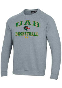 Under Armour UAB Blazers Mens Grey Basketball Rival Long Sleeve Crew Sweatshirt