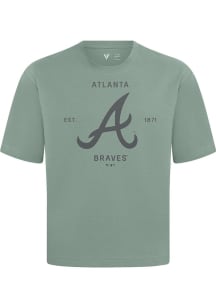 Levelwear Atlanta Braves Green Signature Knit Crossway Short Sleeve Fashion T Shirt