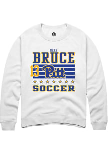 Maya Bruce Rally Mens White Pitt Panthers NIL Striped Player Crew