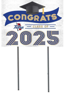 White Tulsa Golden Hurricane Class of 2025 graduation graphic Yard Sign