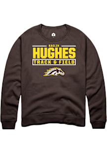 Kaelin Hughes Western Michigan Broncos Mens Brown NIL Stacked Box Player Crew