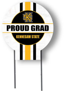 Kennesaw State Owls KH Sports Fan 20x20 Circle Yard Sign with Stakes Proud Grad Yard Sign - White