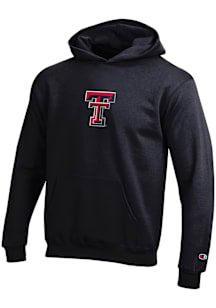 Champion Texas Tech Red Raiders Youth Black Primary Logo Long Sleeve Hoodie