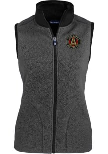 Cutter and Buck Atlanta United FC Womens Graphite Cascade Sherpa Vest