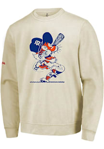 Detroit Tigers Mens White Primary Logo Long Sleeve Crew Sweatshirt