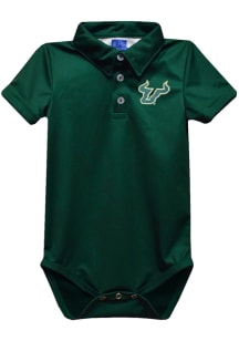 Vive La Fete South Florida Bulls Baby Green Team Short Sleeve One Piece Polo