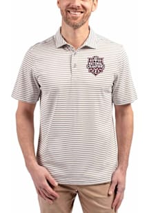 Cutter and Buck Indiana Hoosiers Grey 2025 CFP National Champions Virtue Eco Pique Stripe Big and..