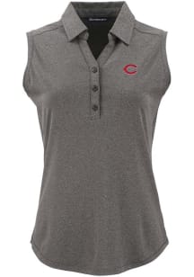 Cutter and Buck Cincinnati Reds Womens Black Forge Eco Polo Shirt