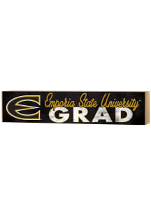 KH Sports Fan Emporia State Hornets Grad graduation graphic Sign - Black