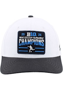 UCLA Bruins 2025 Big Ten Mens Soccer Tournament Champs Locker Room Basis Adjustable Hat - White
