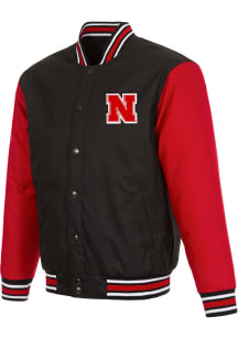 Mens Black Nebraska Cornhuskers Poly Twill Medium Weight Jacket