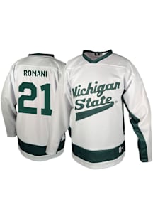 Genuine Collective Anthony Romani Michigan State Spartans Mens White NIL Hockey Jersey