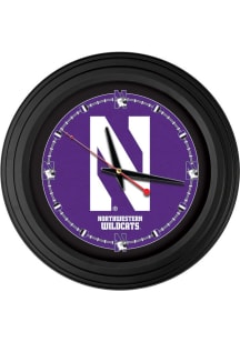 Black Northwestern Wildcats Traditional Wall Clock