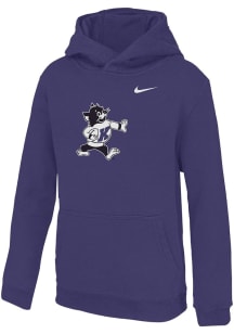 Youth K-State Wildcats Purple Nike Varsity Willie Football Long Sleeve Hooded Sweatshirt