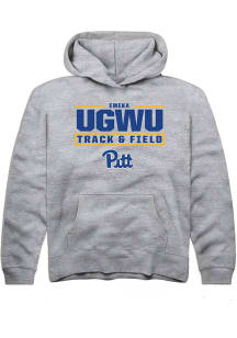 Emeka Ugwu Rally Youth Grey Pitt Panthers NIL Stacked Box Long Sleeve Player Hoodie
