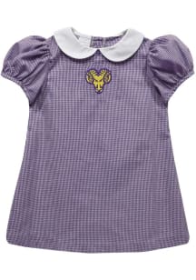 Vive La Fete West Chester Golden Rams Toddler Girls Purple Gingham Collar Short Sleeve Dress