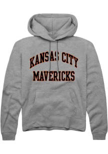 Rally Kansas City Mavericks Mens Grey Arch Stack Fashion Hood