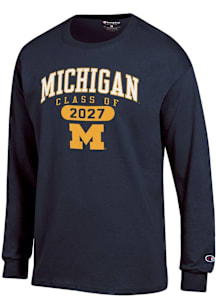 Champion Michigan Wolverines Navy Blue Class of 2027 Jersey Long Sleeve T Shirt