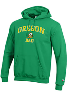 Champion Oregon Ducks Mens Green Arch Logo Dad Powerblend Long Sleeve Hoodie