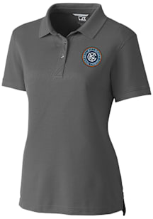 Cutter and Buck New York City FC Womens Graphite Advantage Short Sleeve Polo Shirt