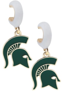 Logo Hoop Michigan State Spartans Womens Earrings - Green