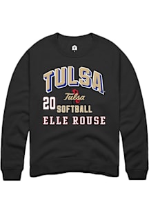 Elle Rouse Tulsa Golden Hurricane Mens Black NIL Arch Logo Player Crew