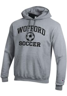 Champion Wofford Terriers Mens Grey Soccer Powerblend Long Sleeve Hoodie