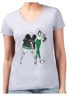 4Her Dallas Stars Womens Grey Hockey Girls Short Sleeve T-Shirt