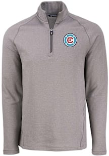 Cutter and Buck Chicago Fire Mens Graphite Pehastin Long Sleeve Qtr Zip Pullover