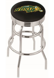 North Dakota State Bison Double-Ring Swivel Chrome Pub Stool - Black