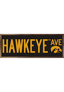 Iowa Hawkeyes 12x4 Design Sign - Black