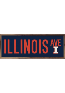 Blue Illinois Fighting Illini 12x4 Sign