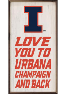 White Illinois Fighting Illini 8x16 Sign