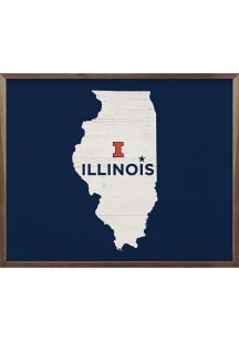 Blue Illinois Fighting Illini 10x8 Sign