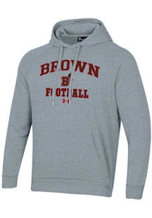 Under Armour Brown Bears Mens Grey Football Rival Long Sleeve Hoodie