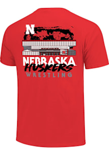 Nebraska Cornhuskers Youth Red Wrestling Venue Treeline Short Sleeve T-Shirt