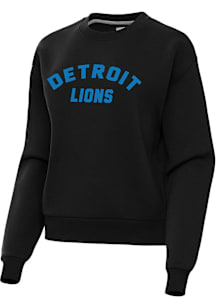 Antigua Detroit Lions Womens Black HomeField Victory Crew Sweatshirt