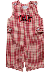 Vive La Fete UNLV Runnin Rebels Baby Red Gingham Overalls