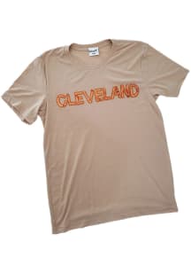 localE Cleveland Women's Sand Sequins Wordmark Unisex Short Sleeve T-Shirt