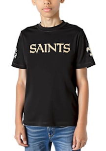 Pro Standard New Orleans Saints Youth Black Classic Chenille Short Sleeve T-Shirt