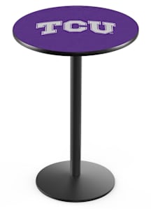 TCU Horned Frogs Black Round Base Pub Table